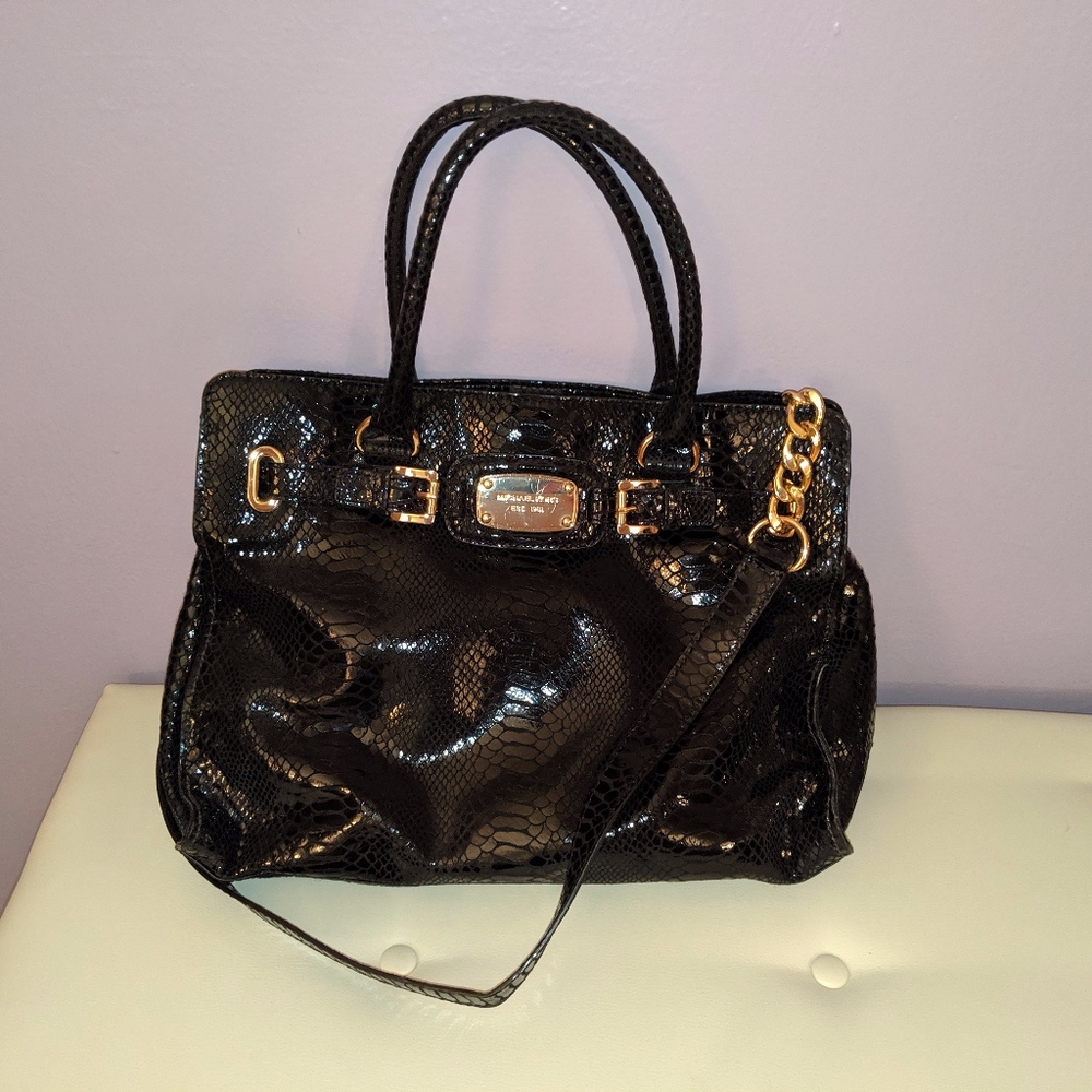 Michael Kors Hamilton Python Embossed Leather Tote - image 2